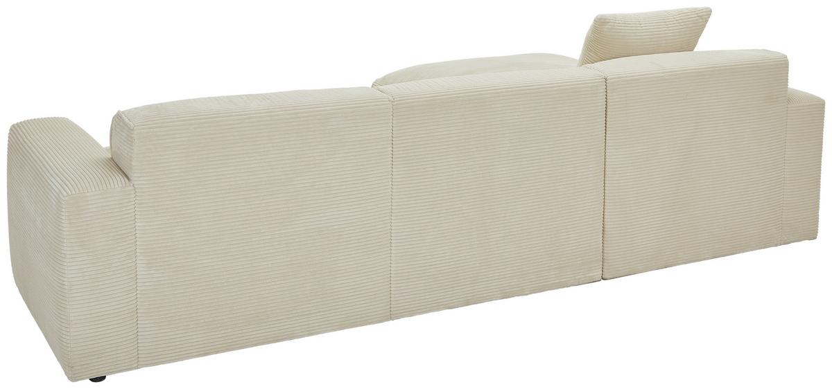 Ecksofa mit Kissen Pearl Beige 196x303 cm - Beige/Schwarz, Design, Textil (196/303cm) - Livetastic
