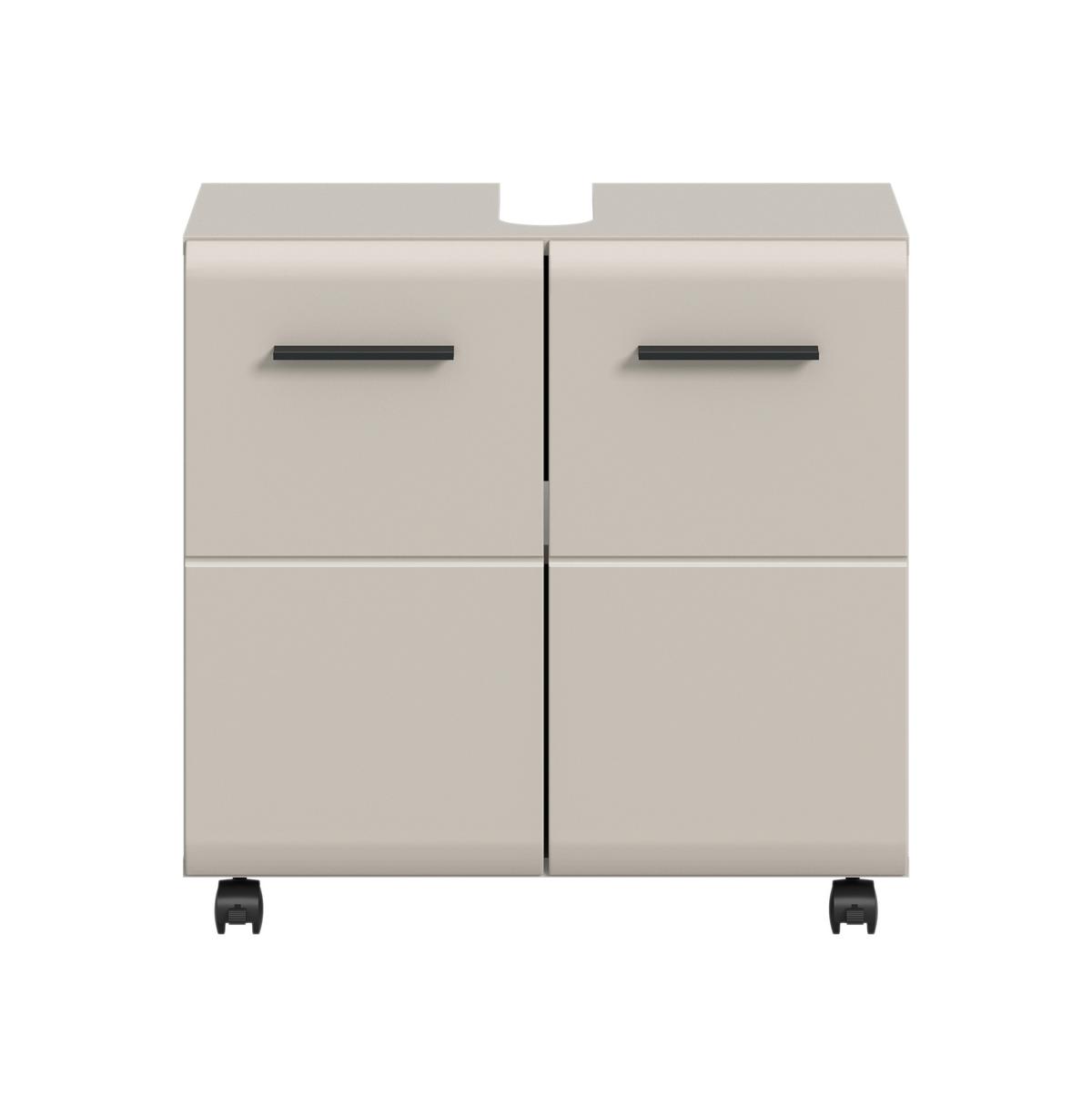 WASCHBECKENUNTERSCHRANK Ice Kaschmir B: 60cm - Kaschmir/Schwarz, Trend, Holzwerkstoff (60/58/30cm) - MID.YOU