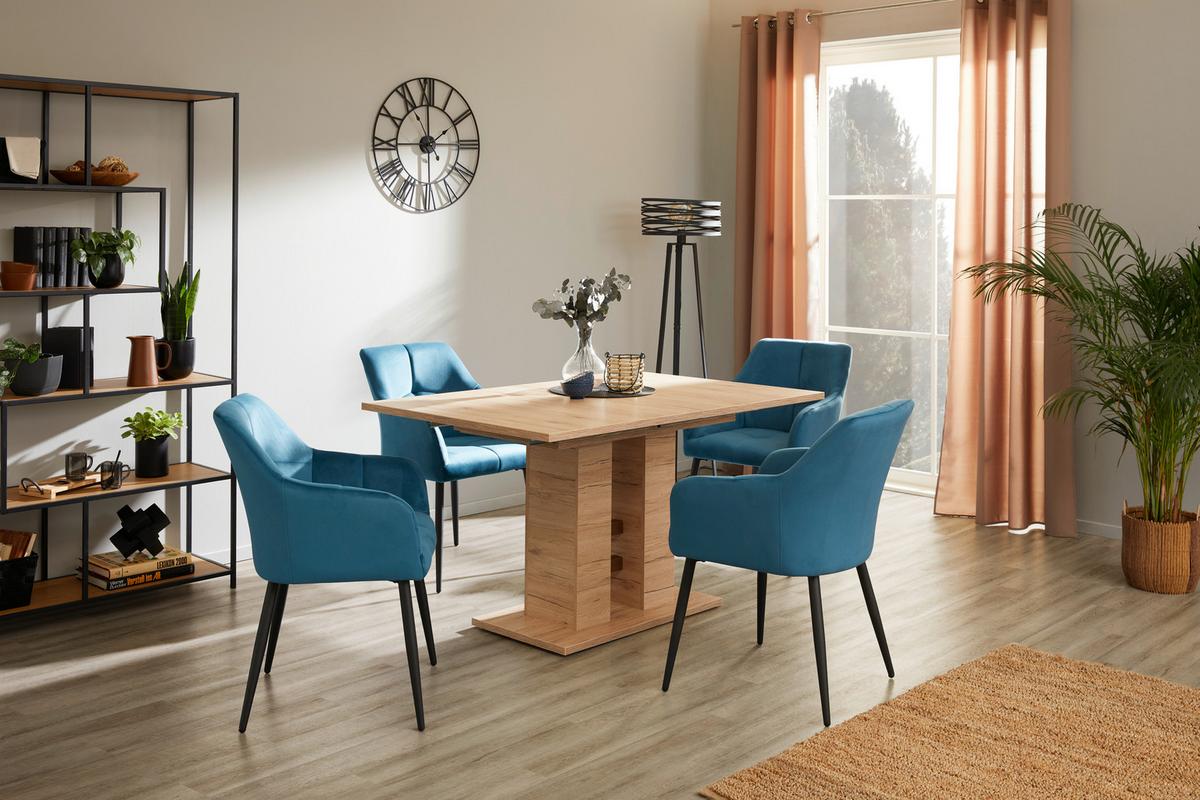 Esstisch Ausziehbar Helena 140-220x90 Cm Eiche Dekor - Eichefarben, KONVENTIONELL, Holzwerkstoff (140-220/76/90cm)