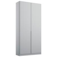 ŠATNÍ SKŘÍŇ S OTOČNÝMI DVEŘMI ALABAMA - světle šedá/barvy hliníku, Moderní, kompozitní dřevo (91/229/54cm)