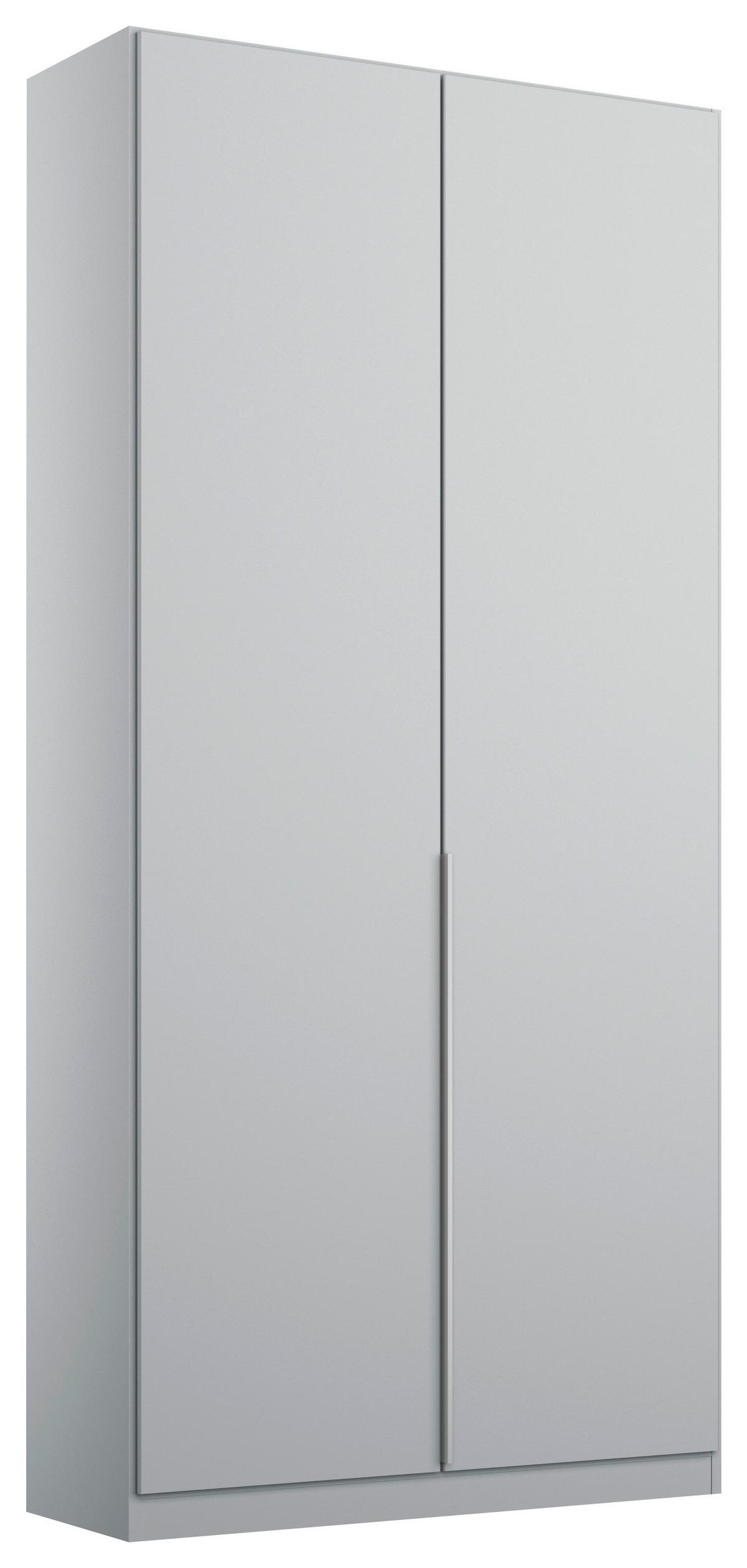 ŠATNÍ SKŘÍŇ S OTOČNÝMI DVEŘMI ALABAMA - světle šedá/barvy hliníku, Moderní, kompozitní dřevo (91/229/54cm)