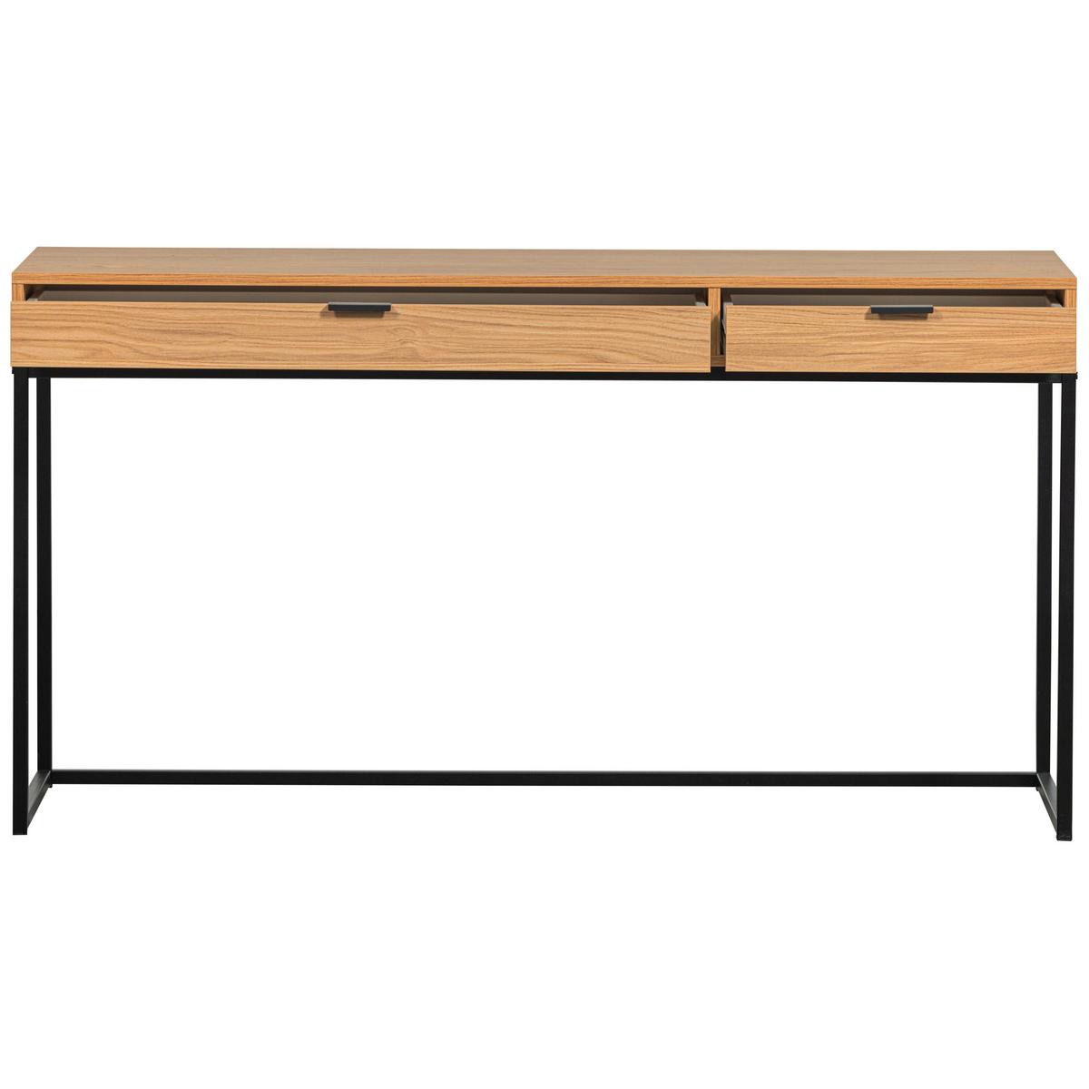 Schreibtisch Silas Eichefarben B: 140 Cm - Eichefarben/Schwarz, Design, Holz/Metall (140/44/75cm) - Livetastic