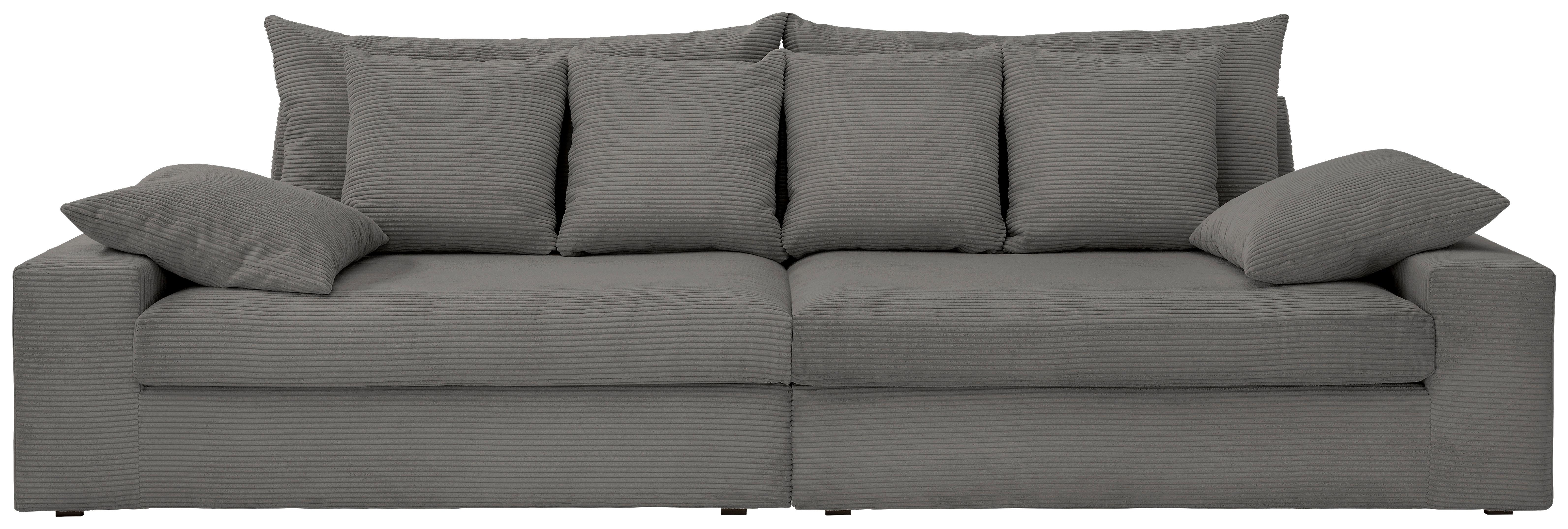 Viersitzer-Sofa Avellino Grau B: 308 cm - Schwarz/Grau, MODERN, Textil (308/80/140cm) - Livetastic