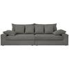 Viersitzer-Sofa Avellino Grau B: 308 cm - Schwarz/Grau, MODERN, Textil (308/80/140cm) - Livetastic
