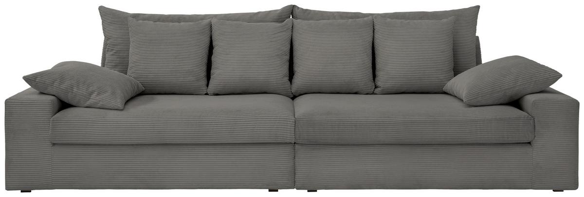 Viersitzer-Sofa Avellino Grau B: 308 cm - Schwarz/Grau, MODERN, Textil (308/80/140cm) - Livetastic