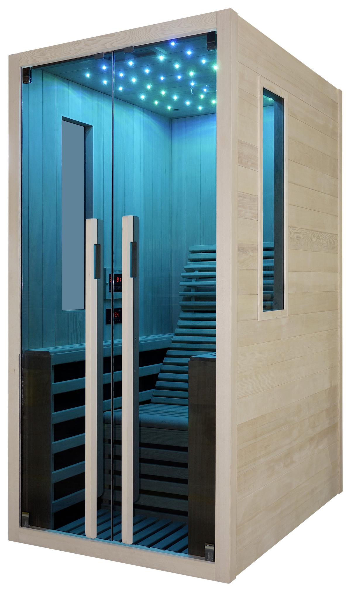 Infrarotkabine 1 Person 100x195x130 cm Carbon - Naturfarben, Basics, Holz (100/195/130cm) - Sanotechnik
