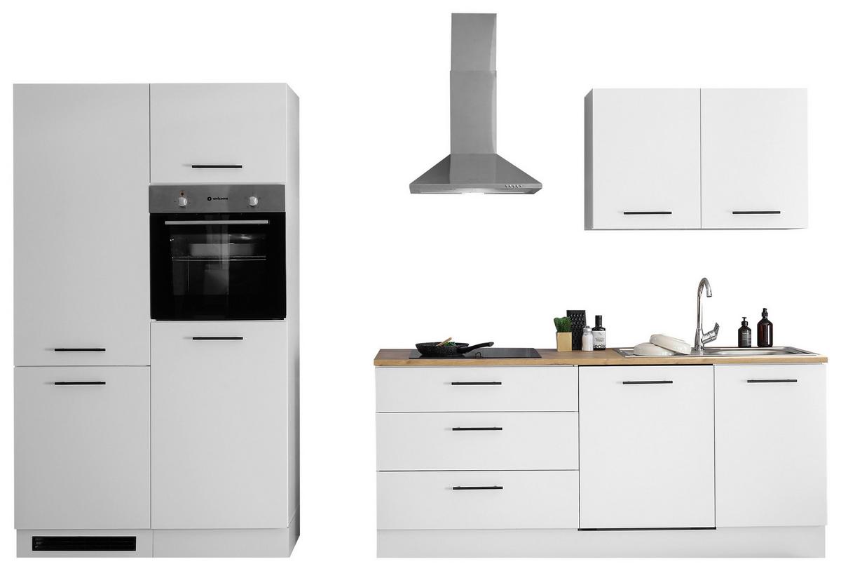 Küchenblock Tirol Weiß B: 310 cm - Eichefarben/Weiß, Basics, Holzwerkstoff (310cm) - MID.YOU