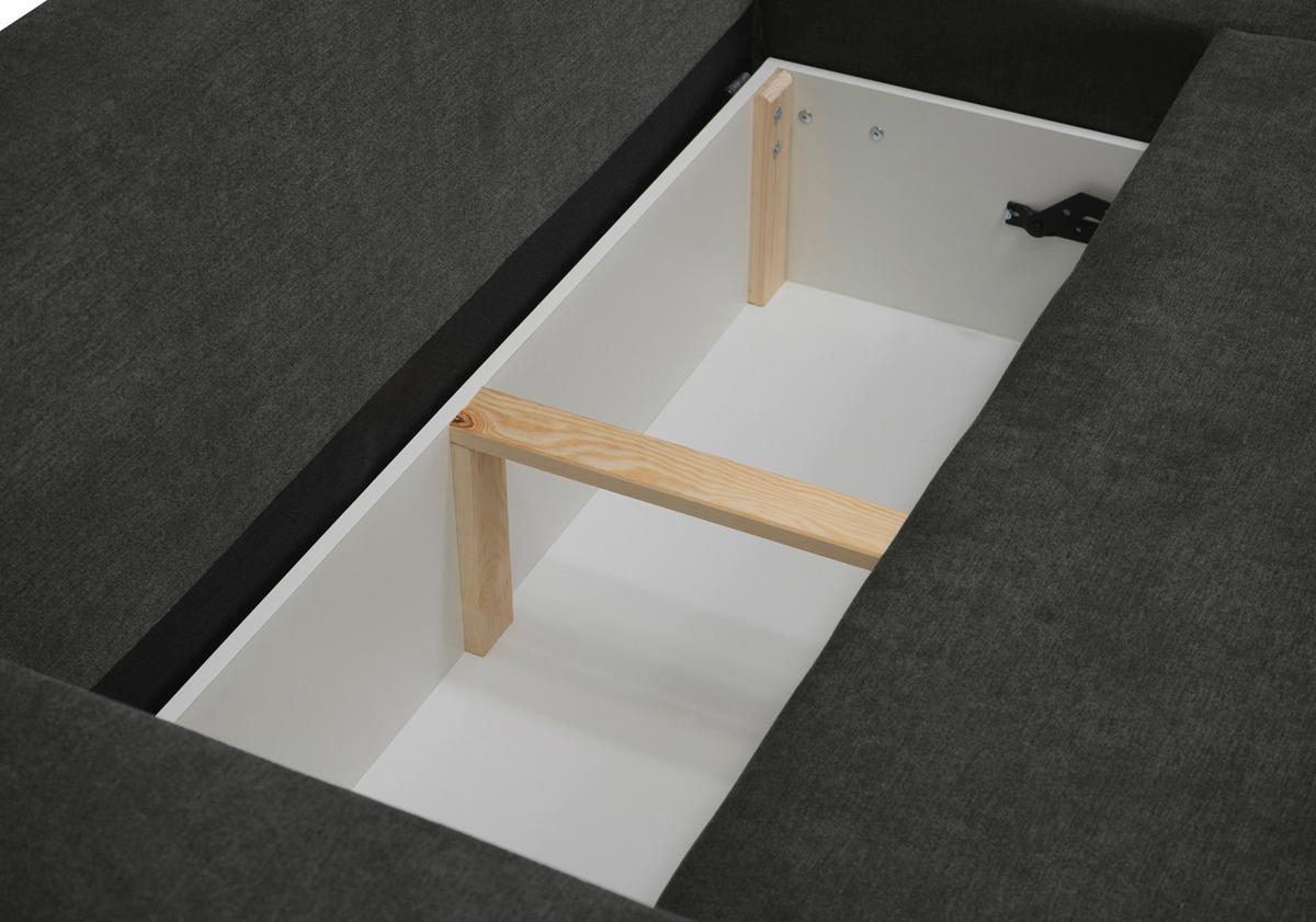 Ecksofa Time Anthrazit S: 178x248 cm - Anthrazit/Schwarz, Design, Textil (178/248cm) - MID.YOU