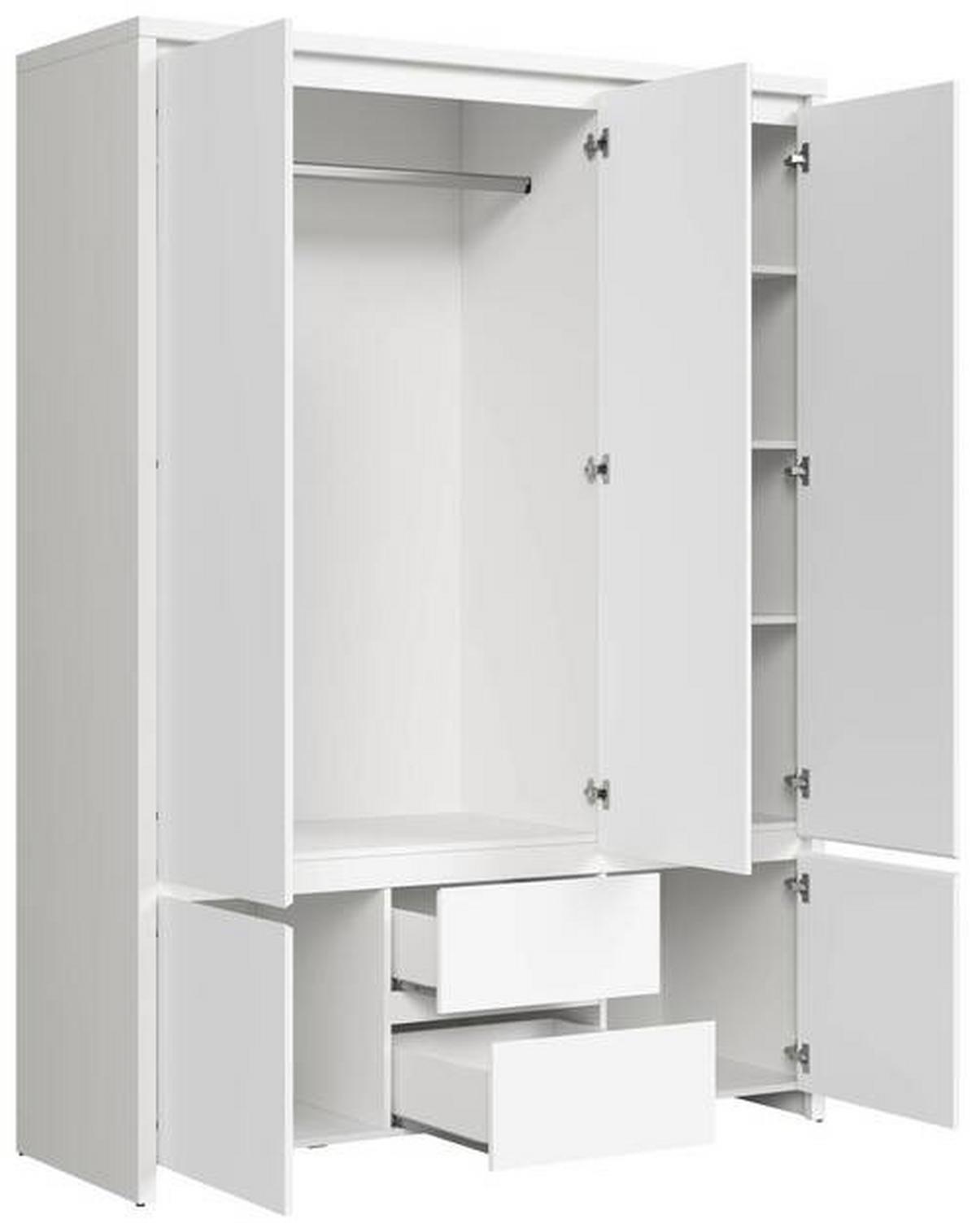 Drehtürenschrank Kaspian - Weiß, MODERN, Glas/Holzwerkstoff (153,5/211/55,5cm) - MID.YOU
