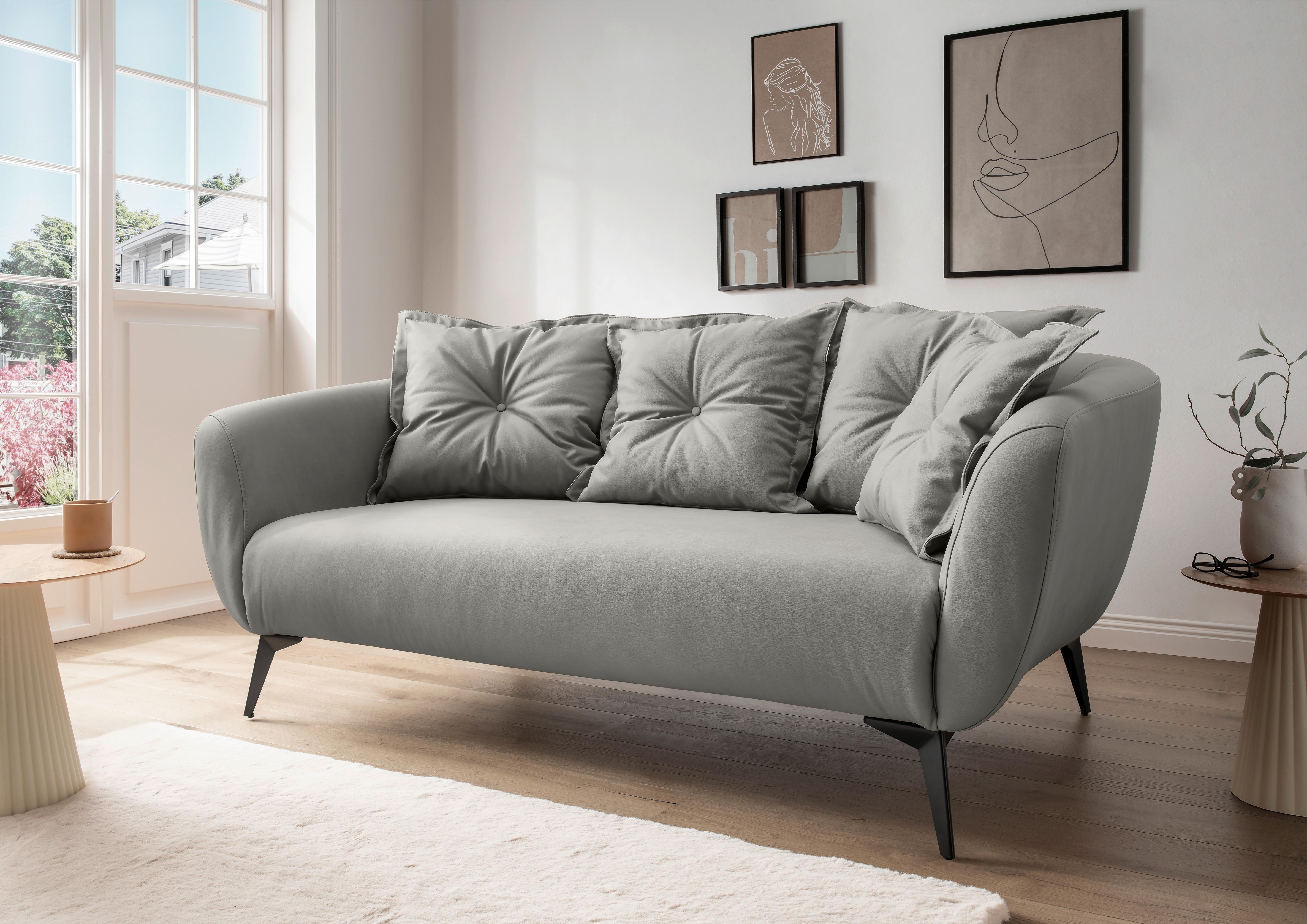 2,5 Sitzer Sofa Baggio Grau B: 196 Cm - Schwarz/Grau, MODERN, Textil (196/94/103cm) - Livetastic