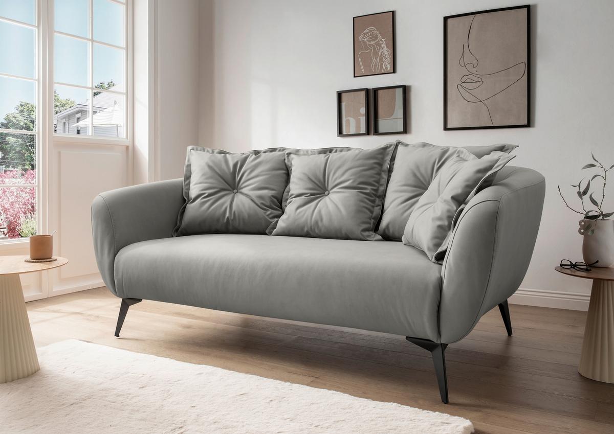 2,5 Sitzer Sofa Baggio Grau B: 196 Cm - Schwarz/Grau, MODERN, Textil (196/94/103cm) - Livetastic