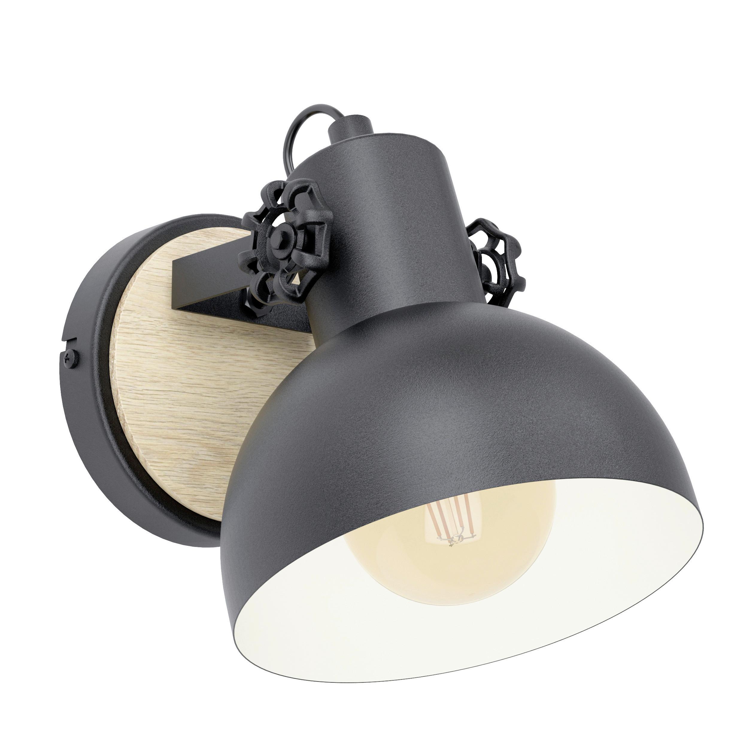 NÁSTENNÁ LAMPA LUBENHAM - hnedá/čierna, Basics, kov/drevo (17.5/20.5/21cm)
