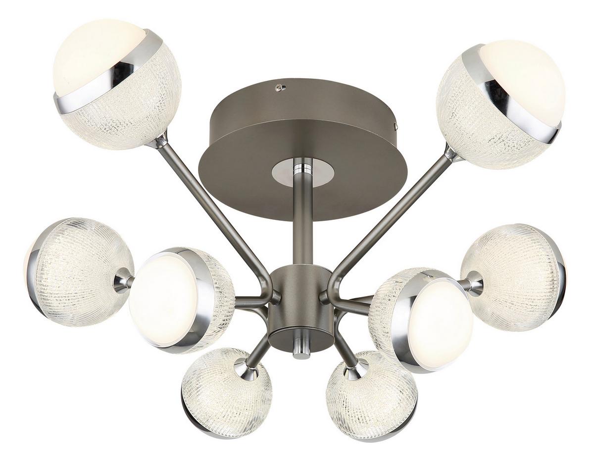 LED-Deckenleuchte 56011-8d - Klar/Titanfarben, KONVENTIONELL, Kunststoff/Metall (61/29cm) - Globo