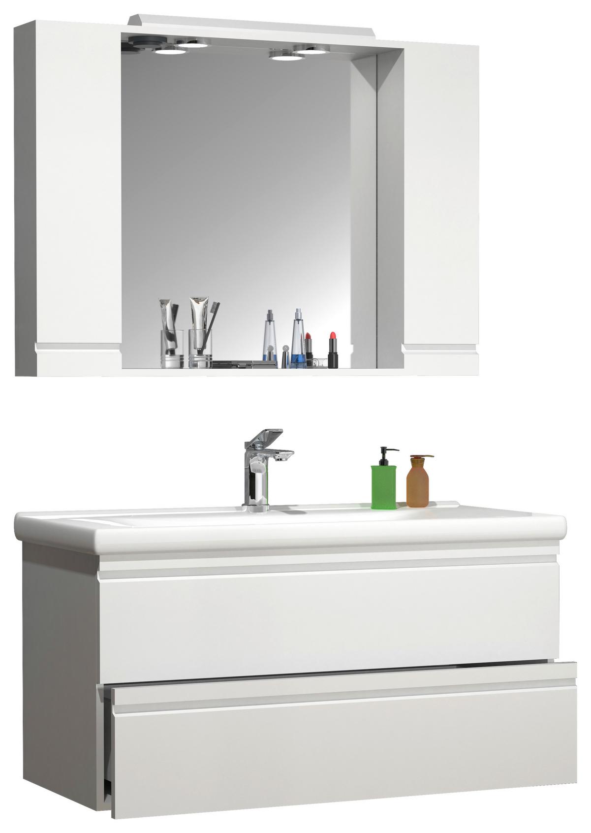 Badezimmer Silora Xl - Weiß, MODERN, Glas/Keramik (100cm) - MID.YOU