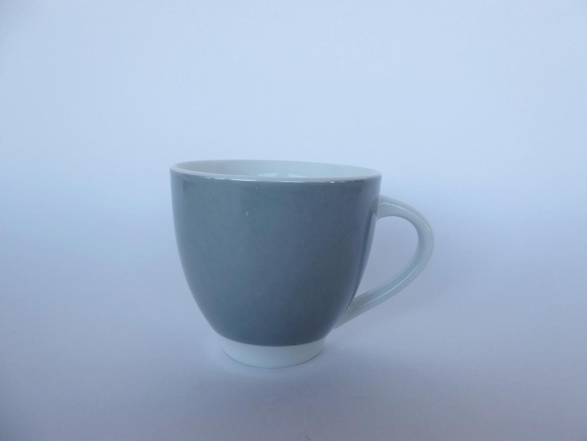 TASSENSET Grau Weiß 6-teilig 200 ml - Weiß/Grau, Basics, Keramik - Van Well