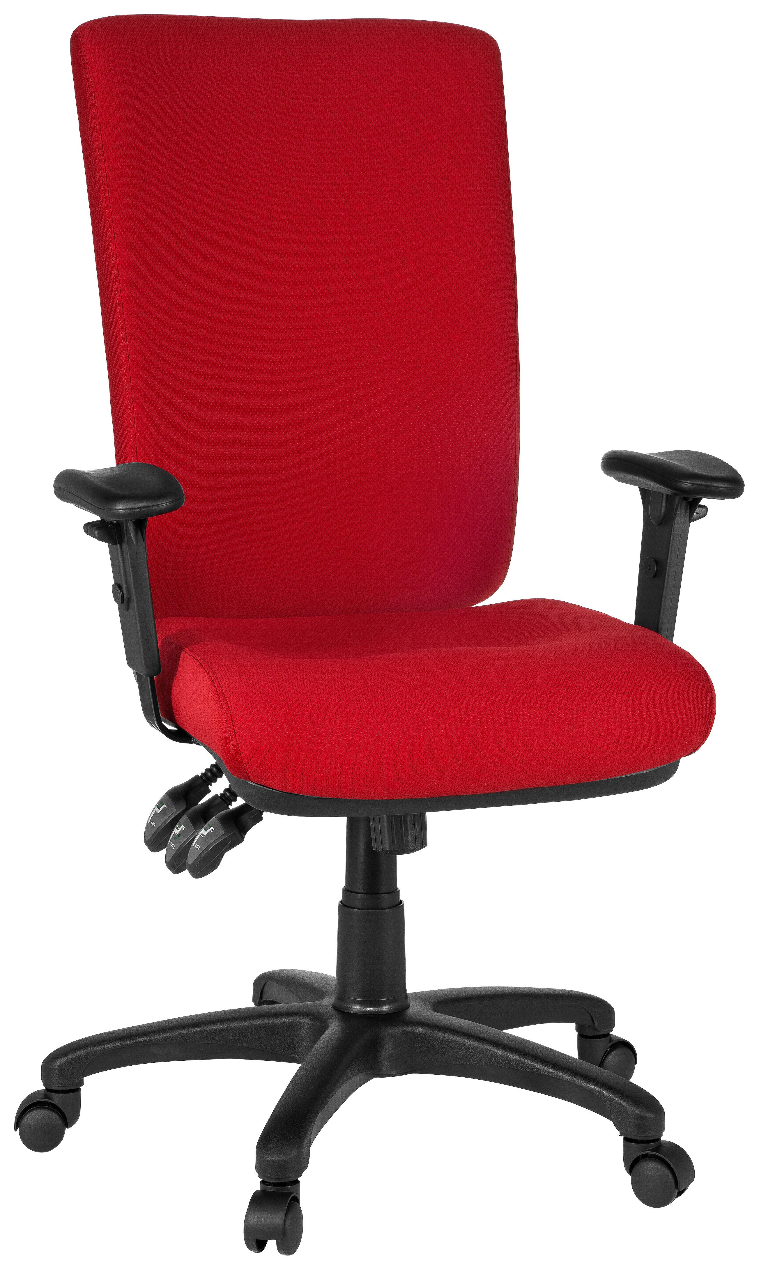 Bürostuhl Zenit High Rot Bis 120 Kg - Rot, Basics, Kunststoff/Textil (56/130/45cm) - MID.YOU