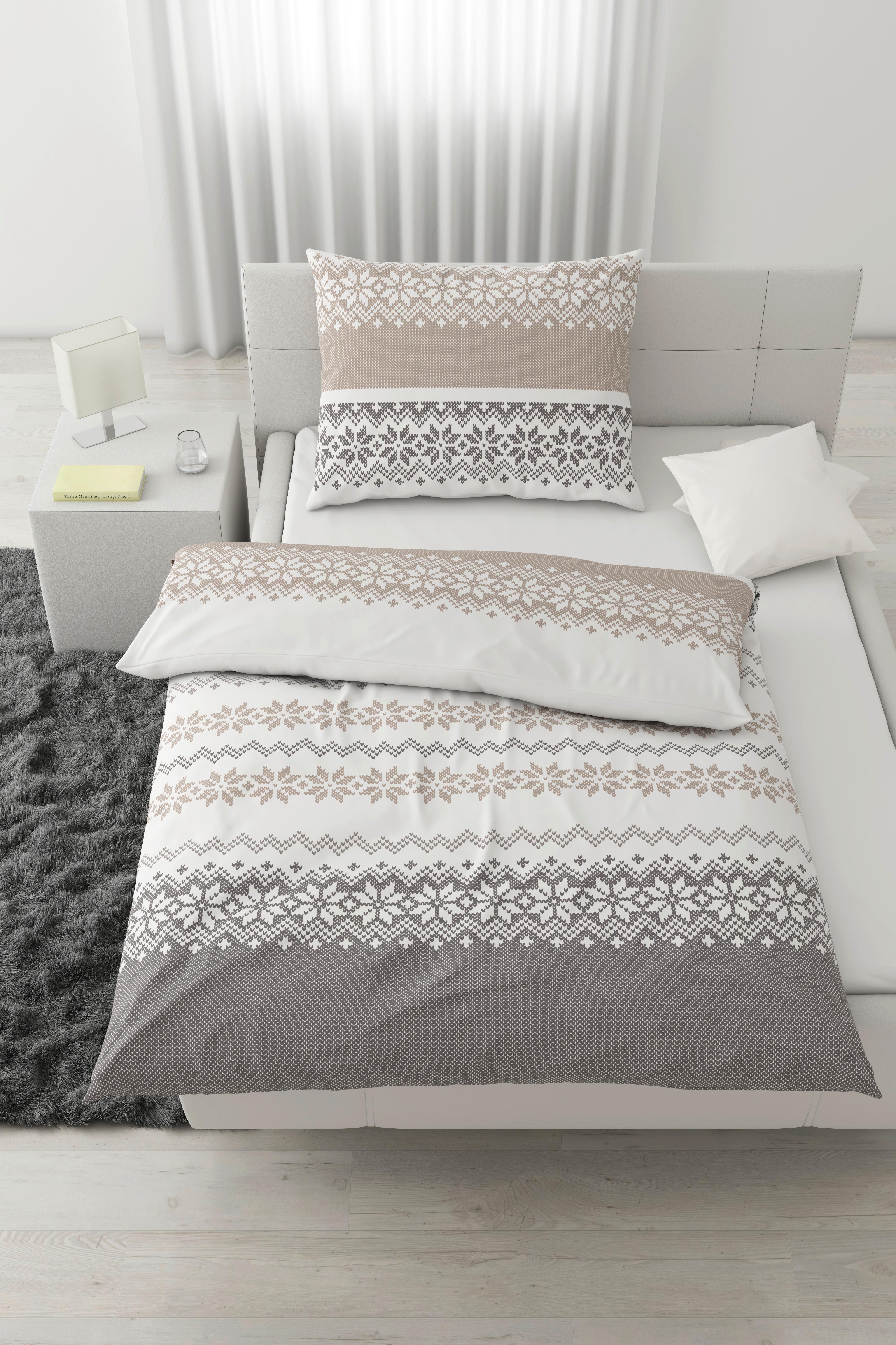 POSTEĽNÁ BIELIZEŇ SNOW ROSE - sivá/biela, textil (140/200cm) - Mömax