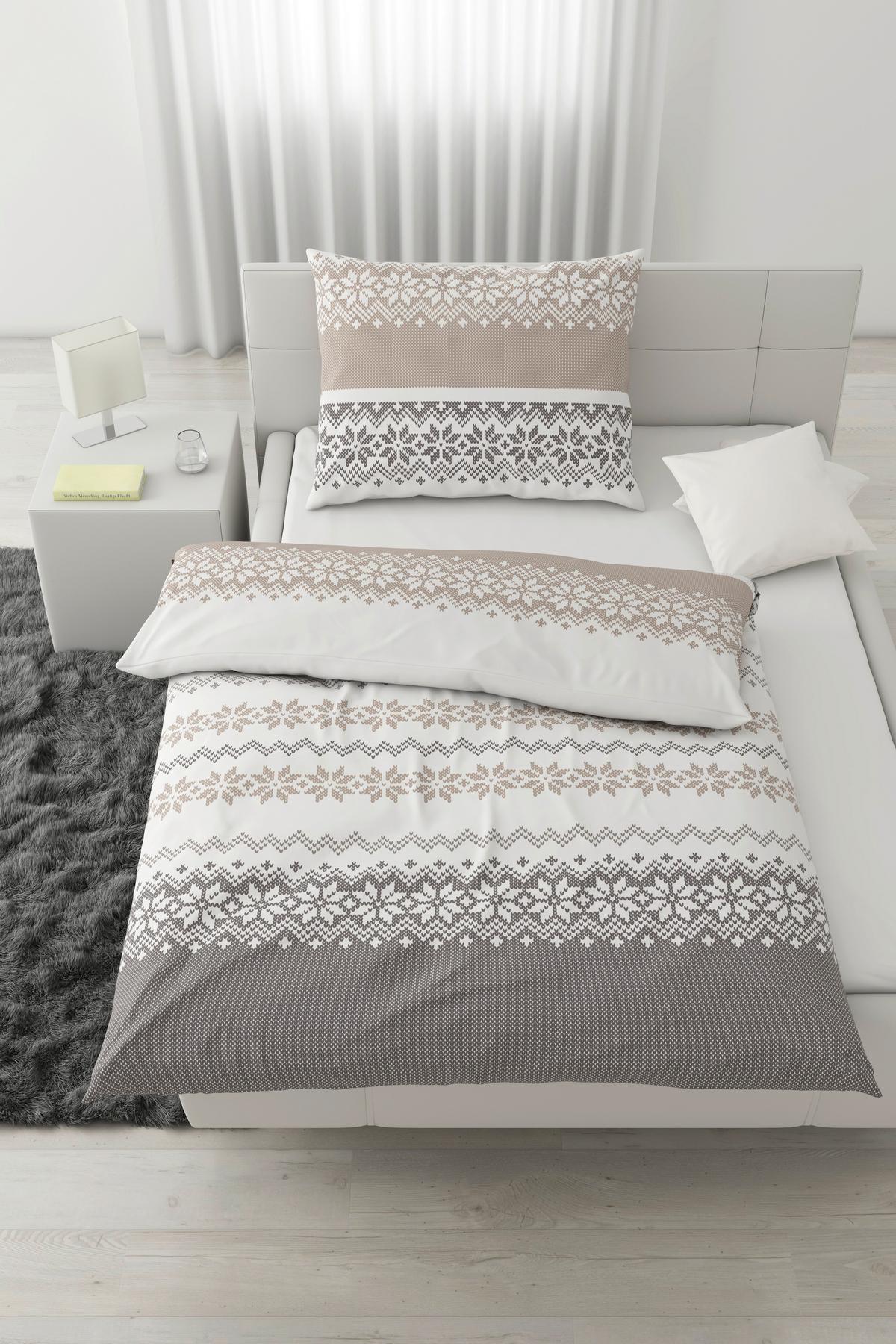 POVLEČENÍ SNOW ROSE - šedá/bílá, textil (140/200cm) - Mömax