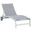 Gartenliege San Marino Metall/ Textil verstellbar mit Räder - Silberfarben/Grau, KONVENTIONELL, Textil/Metall (70/37,5/207cm) - Gardenson