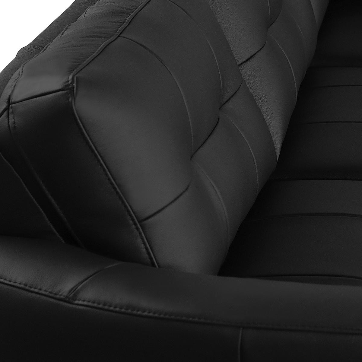Ecksofa Nordic Schwarz S: 236x190 cm - Buchefarben/Schwarz, Design, Leder/Textil (236/190cm) - Livetastic