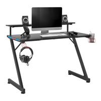 Herní stůl RACER II - černá, Moderní, kov/kompozitní dřevo (120/75-90,8/64cm) - Mömax