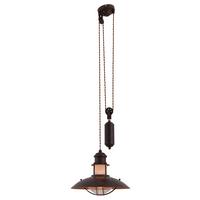 Hängeleuchte Cottage H: 150cm 1-Flammig, höhenverstellbar - Braun, KONVENTIONELL, Kunststoff/Metall (35/150cm) - Näve