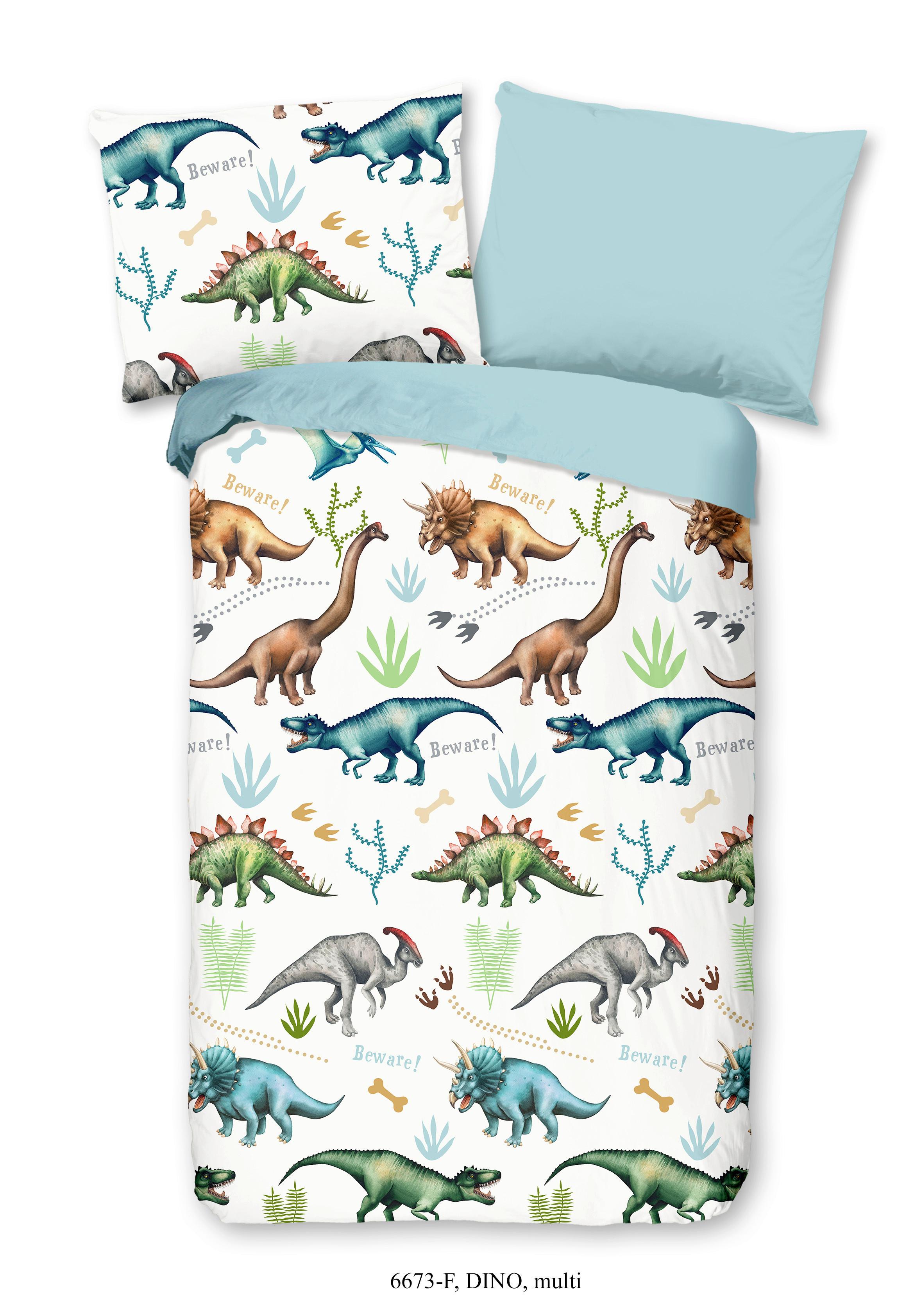 Kinderbettwäsche Dino Multicolor 140x200 cm - Multicolor, Trend, Textil (140/200cm)