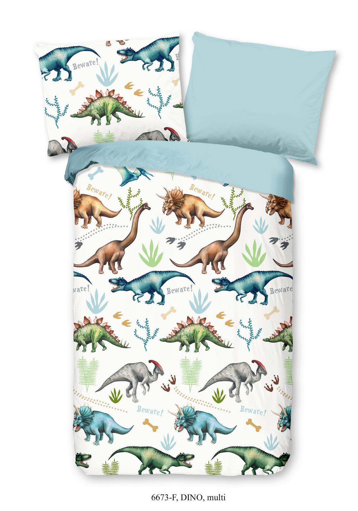 Kinderbettwäsche Dino Multicolor 140x200 cm - Multicolor, Trend, Textil (140/200cm)