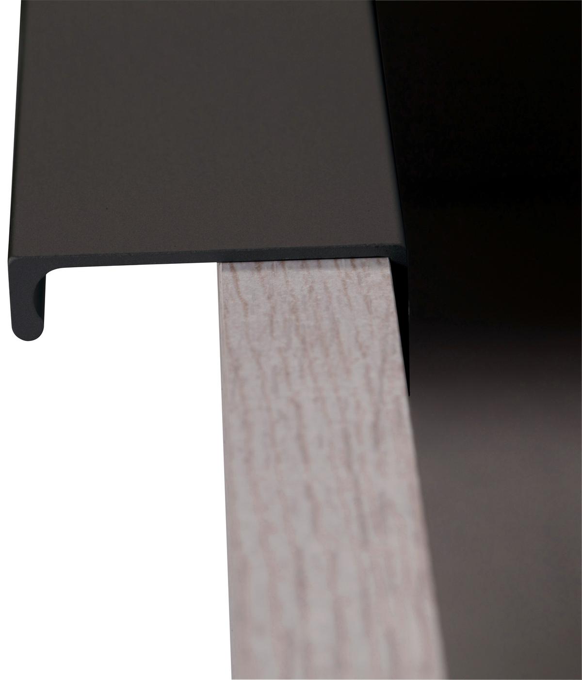 Nachkästchen Graphitfarben H: 58 Cm Saigon - Schwarz/Graphitfarben, MODERN, Glas/Holzwerkstoff (52/58/38cm) - MID.YOU
