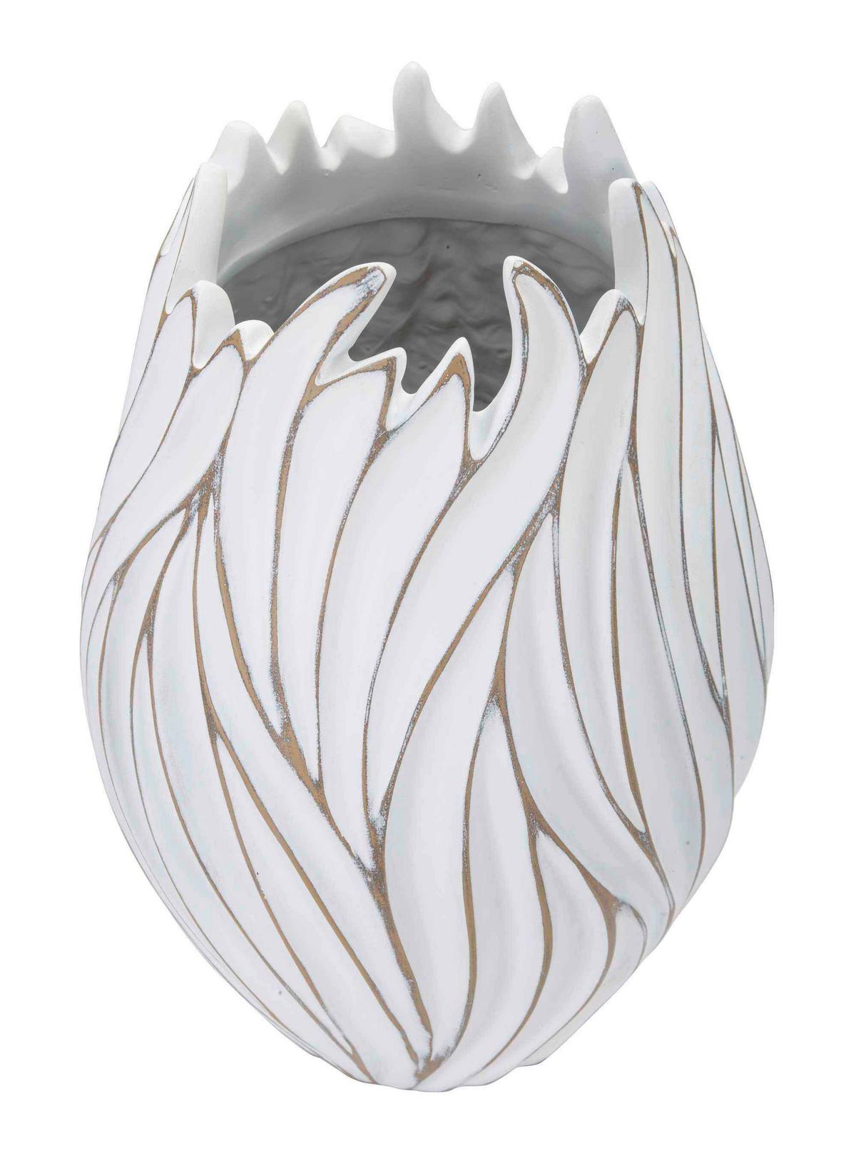 Vase Polyresin Honduras Weiß B: 27 cm - Weiß, Basics, Kunststoff (27/41.5/27  cm)