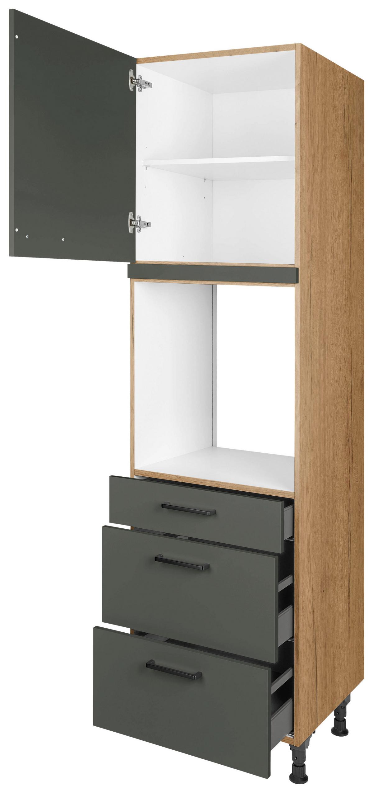 Geräteumbauschrank Easytouch - Eichefarben/Grün, MODERN, Holzwerkstoff (60/216,6/58cm) - Nobilia