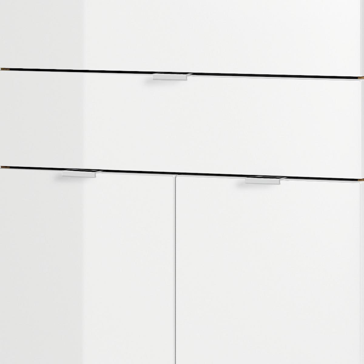 Kommode B: 60 cm Gw-Mauresa, Weiß/Eiche Dekor - Chromfarben/Eichefarben, KONVENTIONELL, Holzwerkstoff (60/97/34cm) - Germania