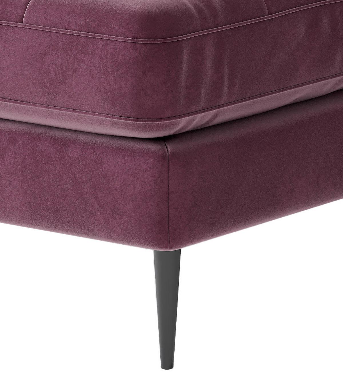 Ecksofa Scott - Edelstahlfarben/Weinrot, Design, Textil (259/205cm) - Livetastic