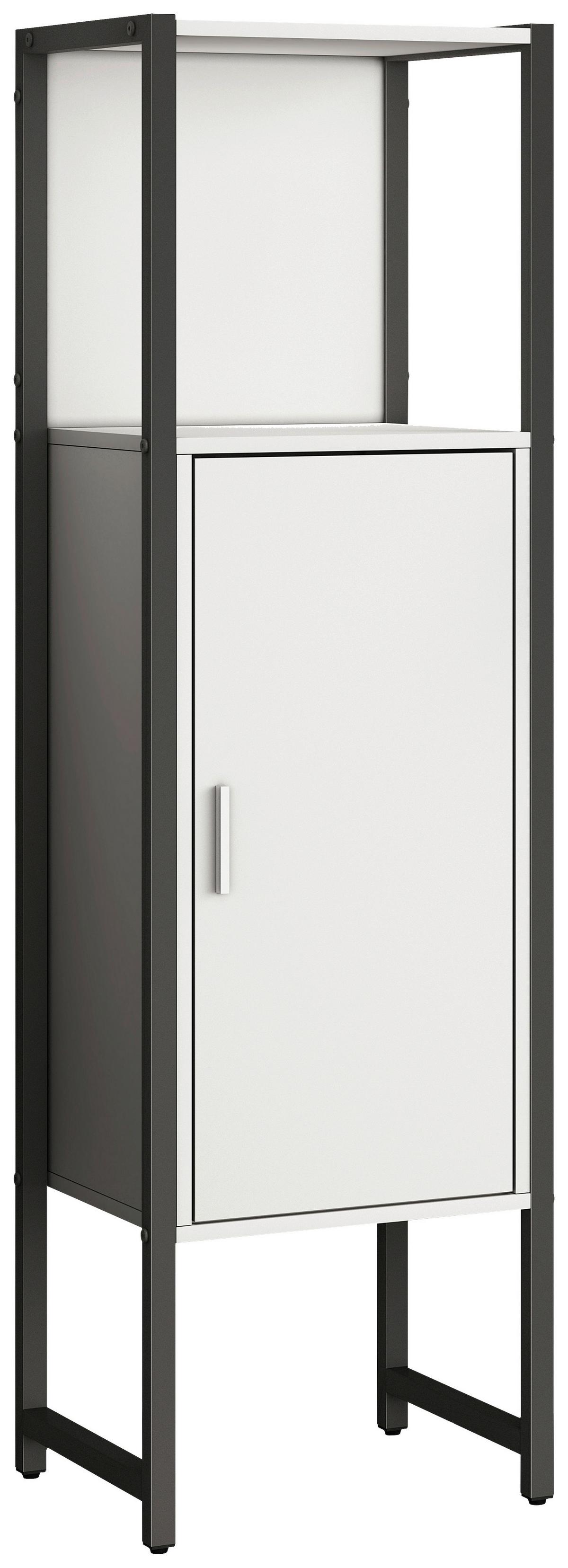 Midischrank Edino - Schwarz/Weiß, MODERN, Holzwerkstoff/Metall (33/114/30cm) - MID.YOU