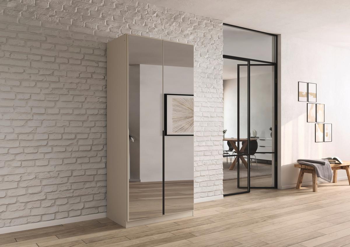 Drehtürenschrank Alabama Champagner B: 91 cm - Champagner, MODERN, Holzwerkstoff (91/229/54cm) - Rauch Möbel