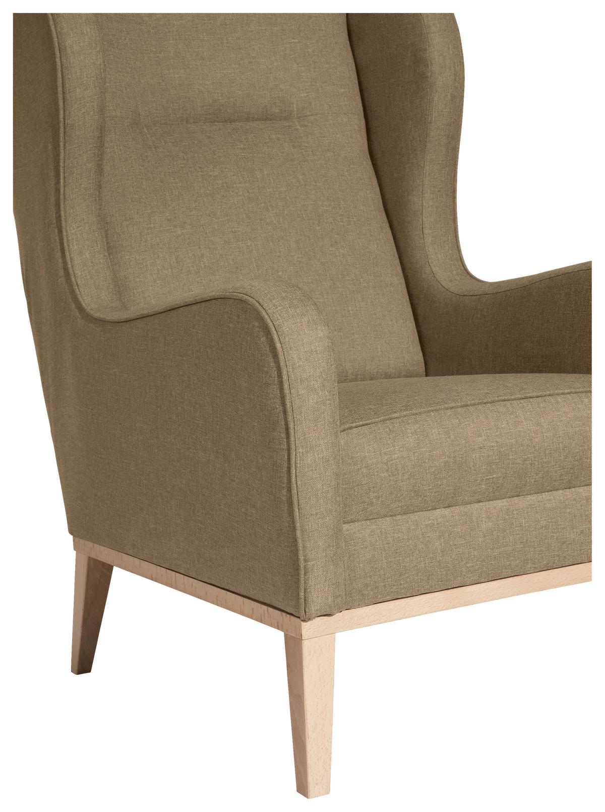 Ohrensessel Angelo - Sandfarben/Naturfarben, KONVENTIONELL, Textil (66/104/78cm) - Max Winzer