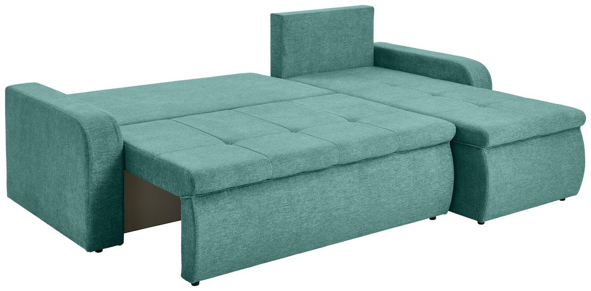 Ecksofa Larisa Mintgrün S: 235x158 cm - Schwarz/Mintgrün, KONVENTIONELL, Textil (235/158cm) - P & B