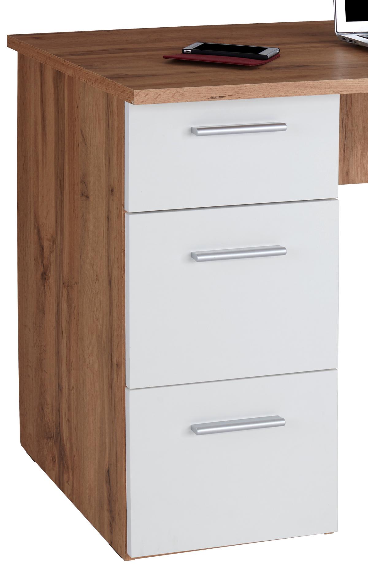 PSACÍ STŮL TEN - bílá/barvy dubu, Moderní, kompozitní dřevo/plast (138/76cm)