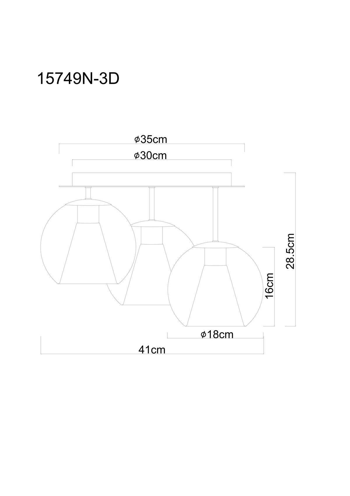 Deckenleuchte Barry Chromfarben Klar D: 41cm - Klar/Chromfarben, Basics, Glas/Metall (41/28.5cm) - Globo