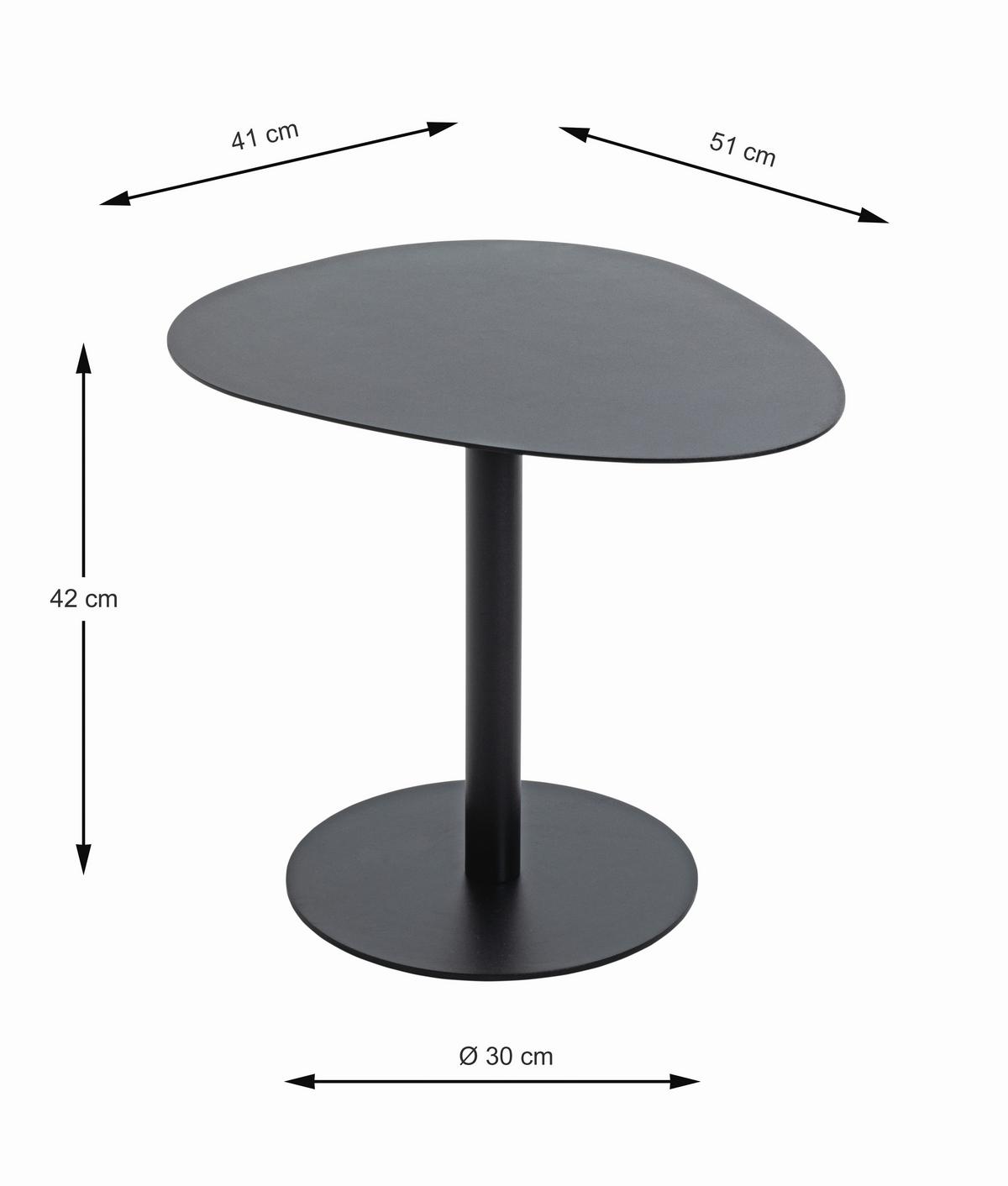 Odkládací stolek Enno 5, černá - černá, Trend, kov (51/42/41cm)