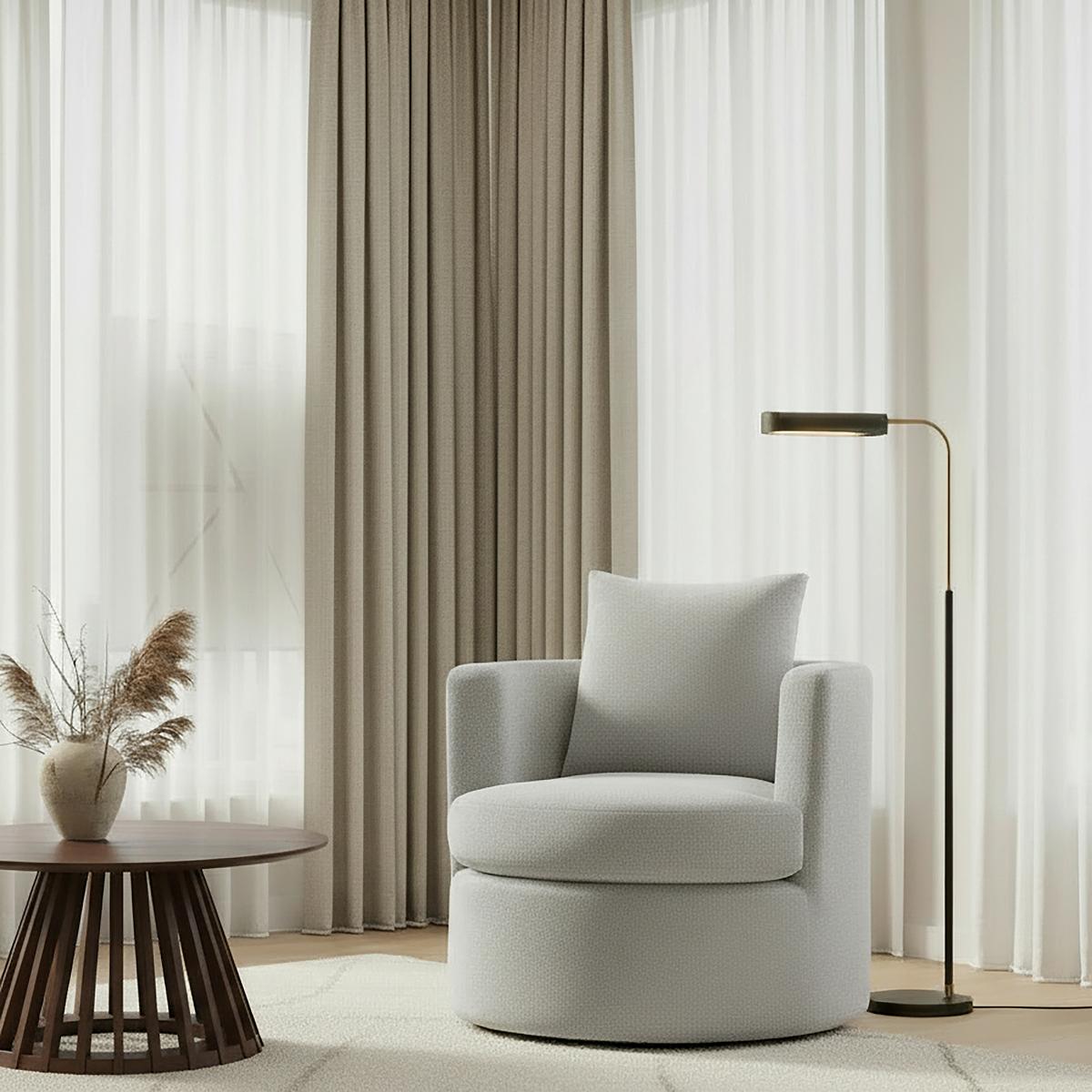 Relaxačné kreslo MARIETA, sivobéžová ženilka, max.140 kg - čierna/sivobéžová, Modern, kov/drevo (77/81/77cm) - Bessagi Home