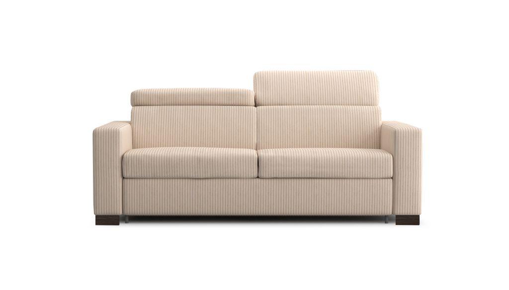 Rozkladacia pohovka BARI, krémová, menčester, s lôžkom - krémová, Basics, drevo (200/80-98/101cm)