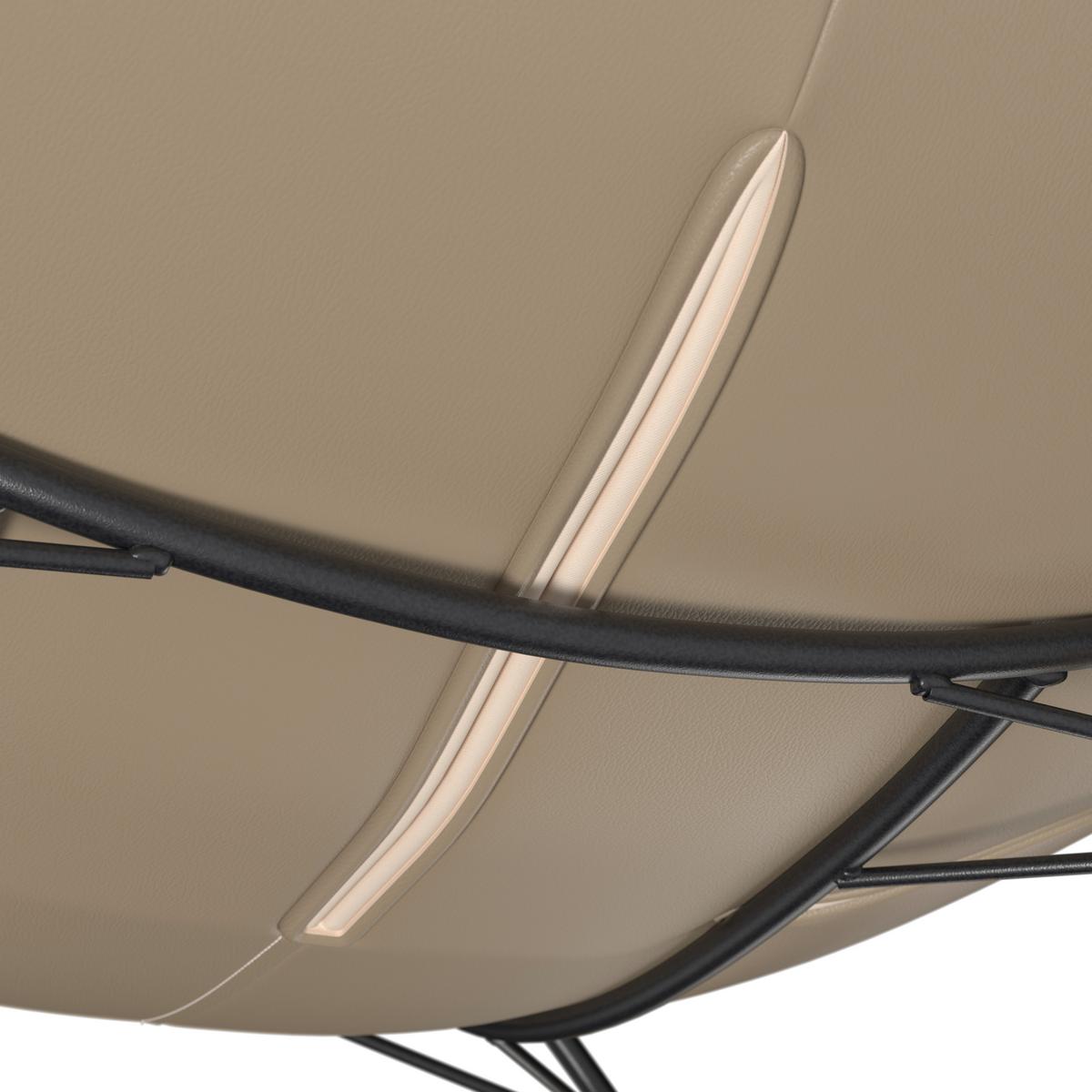 Houpací křeslo ELEA, béžová, max. 140 kg - černá/přírodní barvy, Moderní, kov/dřevo (103/79/109cm) - Bessagi Home