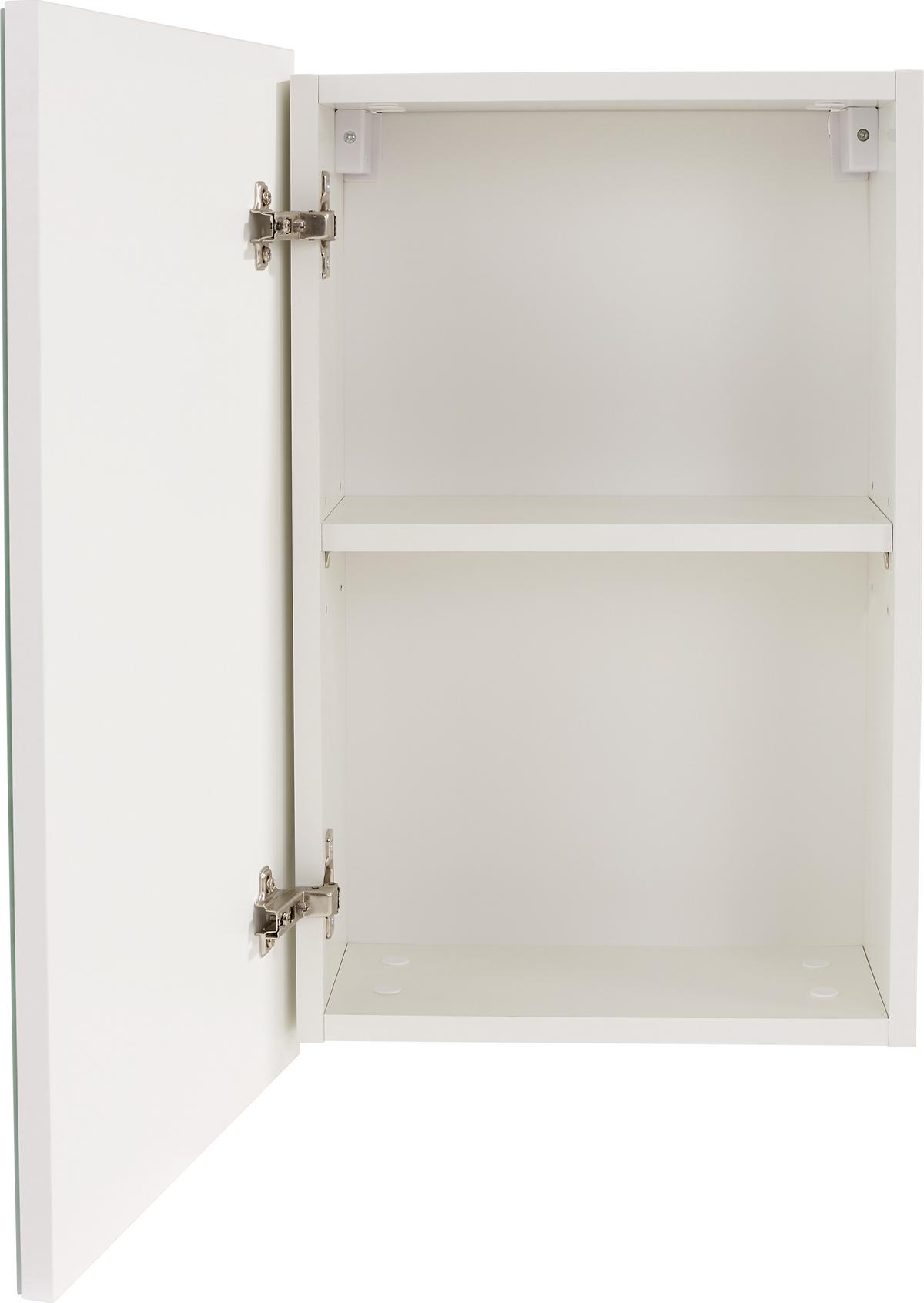 Wandregal Tom 1 Tür B/h/t: 40x60x20 Cm Weiß - Weiß, MODERN, Glas/Holzwerkstoff (40/60/20cm)