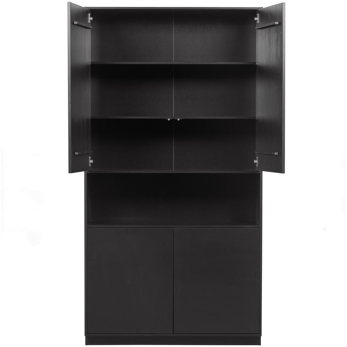 Buffet Finca Schwarz B: 110 cm - Schwarz, Design, Holz (110/210/40cm) - Livetastic