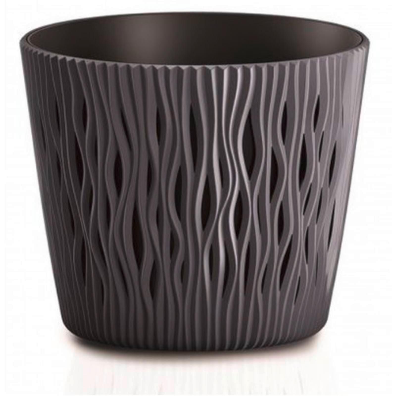 Kaspó Sandy 19cm - antracit, műanyag (19cm)
