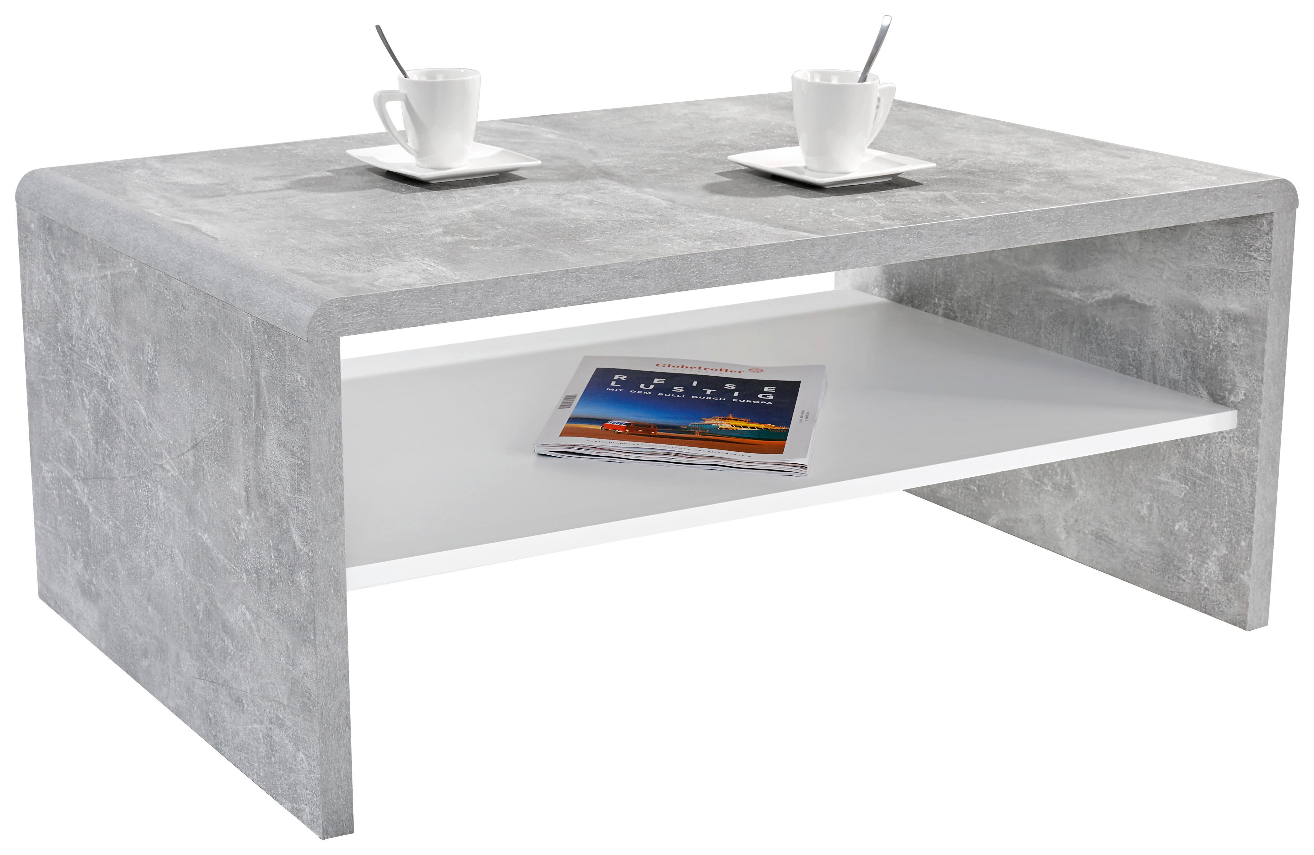 Couchtisch Mit Ablagefach Cala Luna, Betonoptik/weiß