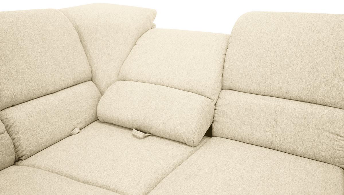 Sedačka MARSYLIA, ľavá, béžová - čierna/strieborná, Design, kov/drevo (219/270cm) - MID.YOU