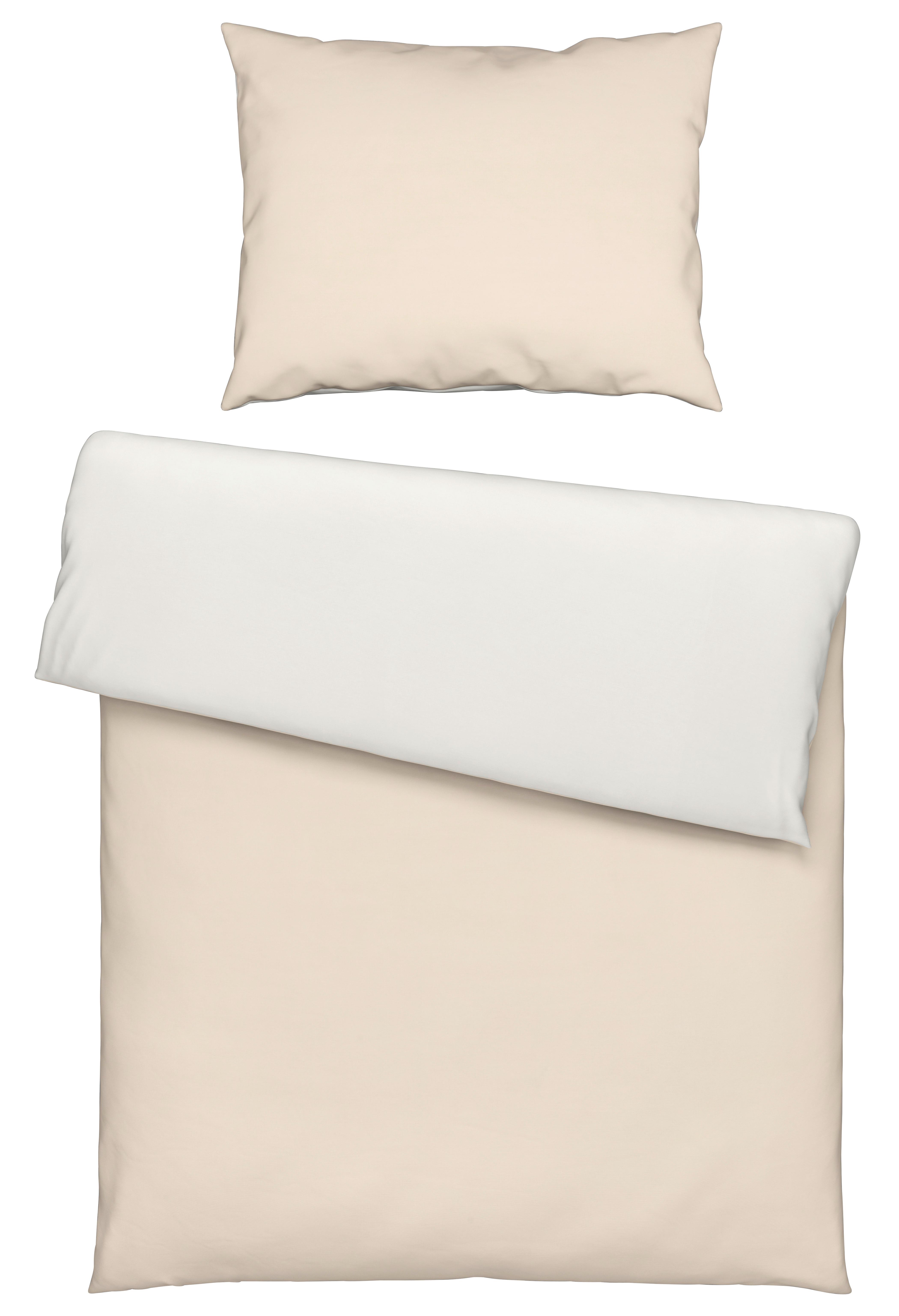 Povlečení Annika, 140/200cm, bílá,béžová - bílá/béžová, textil (140/200cm) - Modern Living
