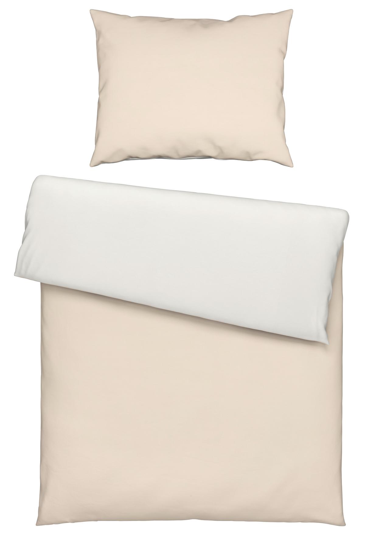Povlečení Annika, 140/200cm, bílá,béžová - bílá/béžová, textil (140/200cm) - Modern Living